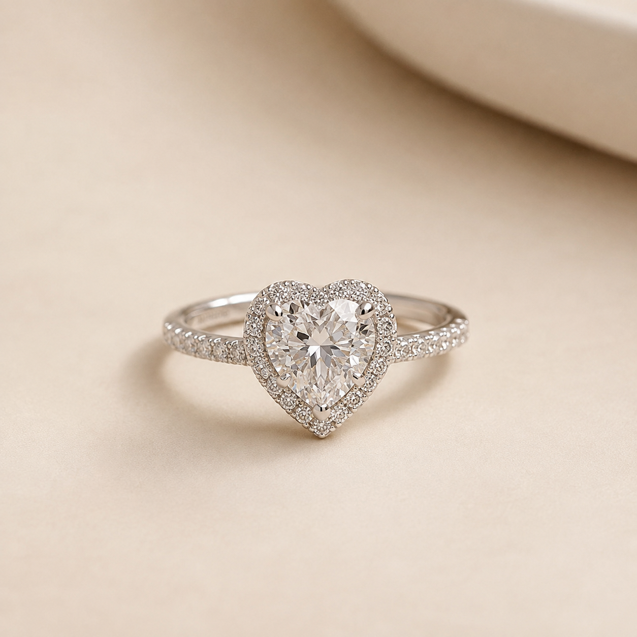 1 Carat Heart-Cut Moissanite 925 Sterling Silver Ring