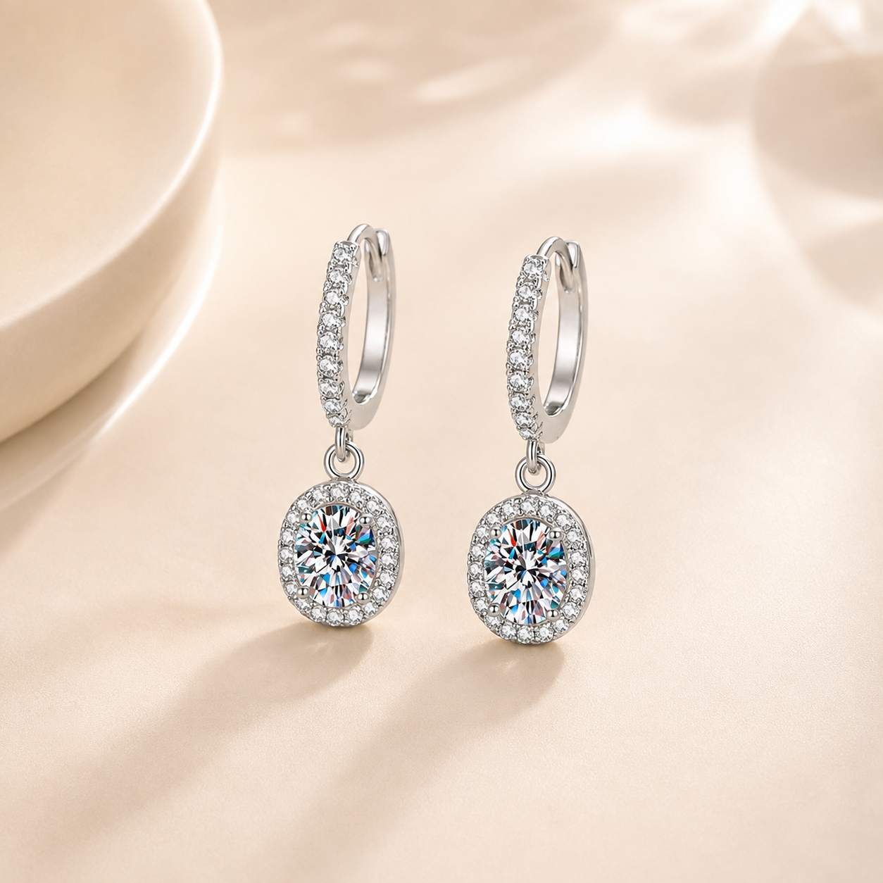 1 Carat Moissanite 925 Sterling Silver Drop Earrings