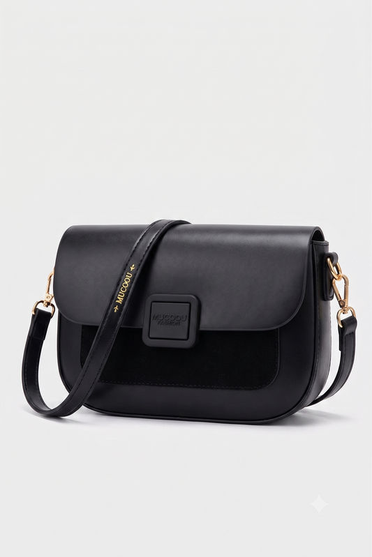 Leather Flap Closure Shoulder Bag