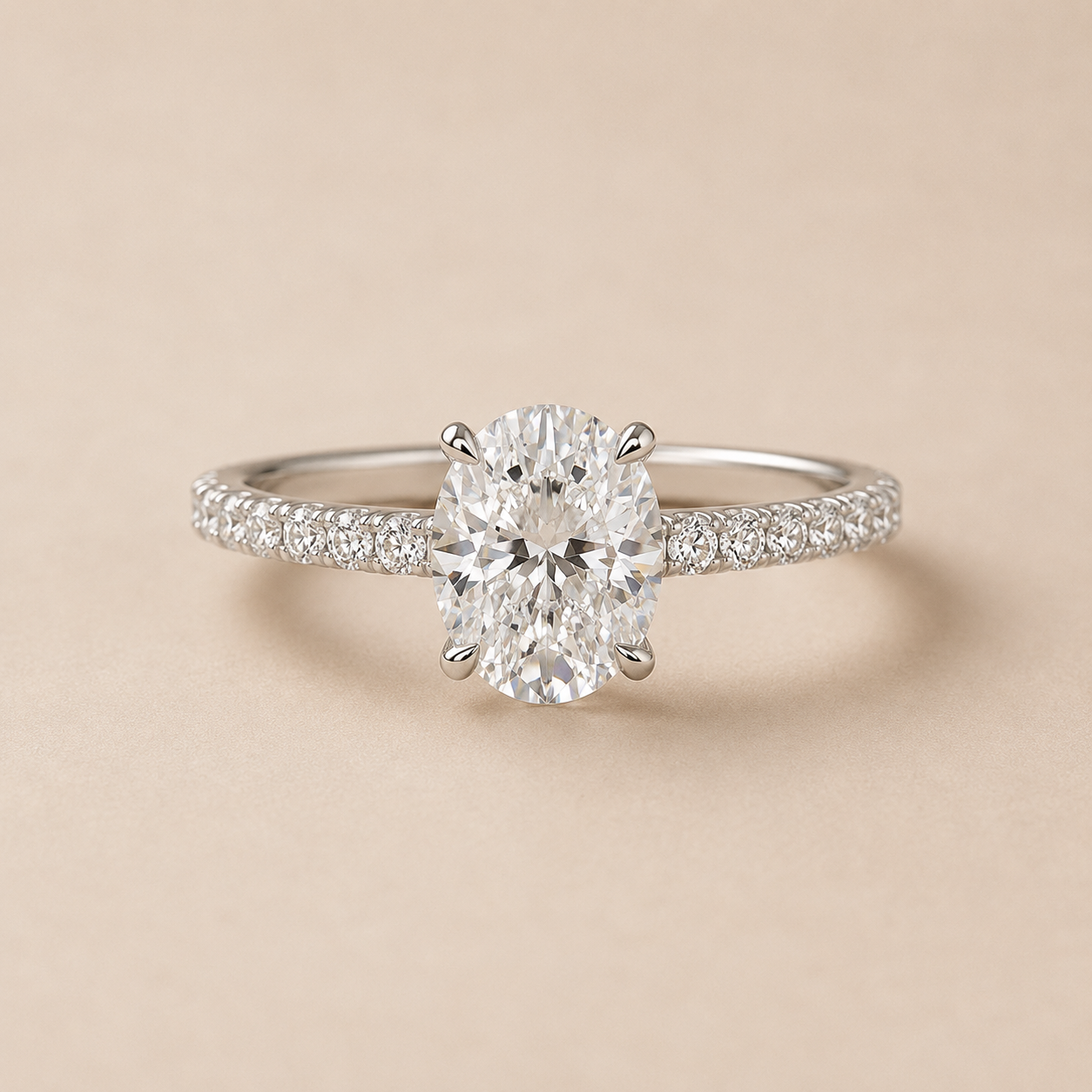 3 Carat Oval-Cut Moissanite 925 Sterling Silver Ring