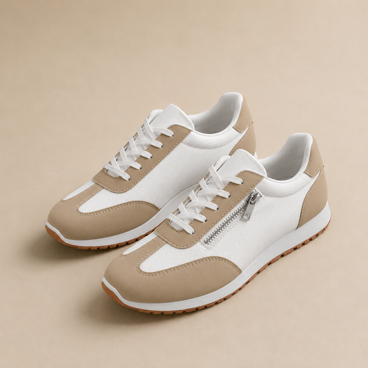 Side Zip Contrast Retro Sneakers