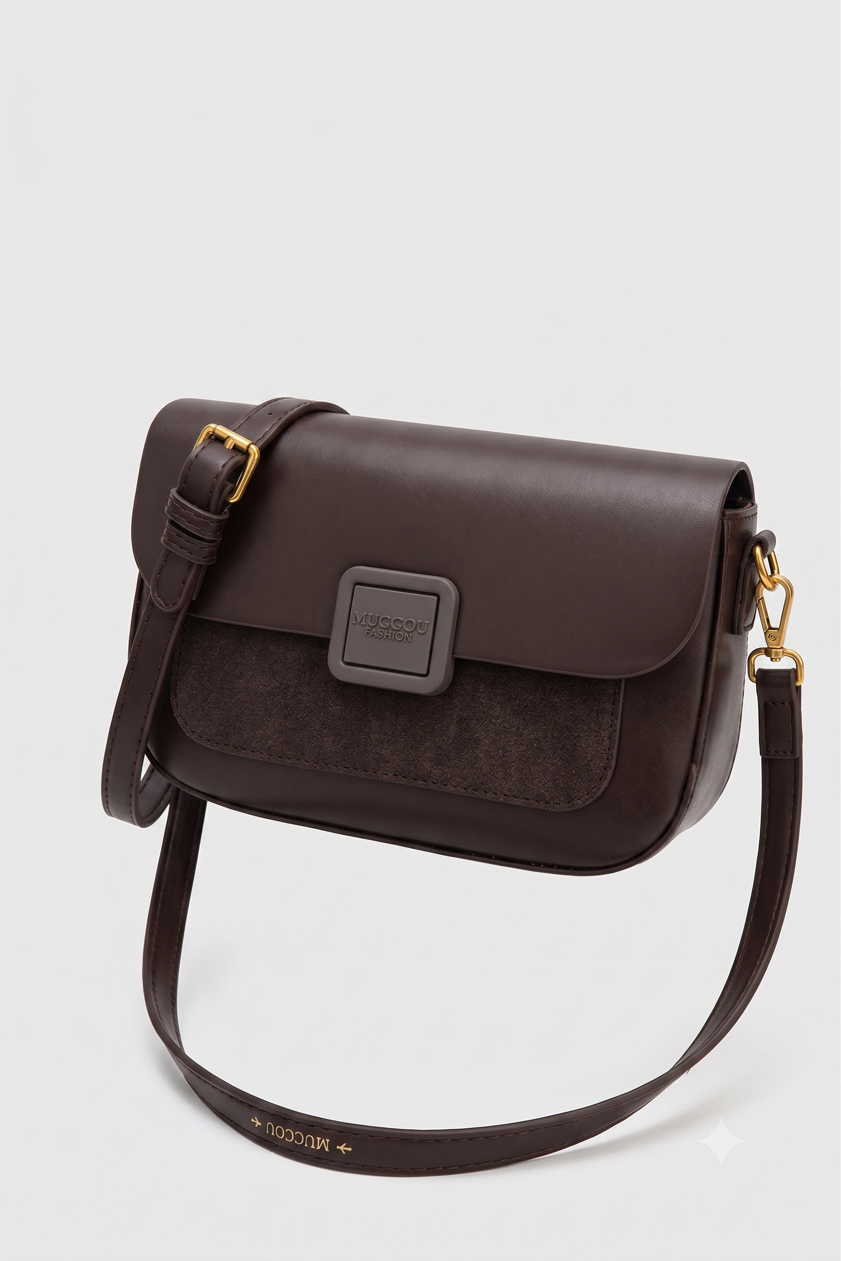 Leather Flap Closure Shoulder Bag