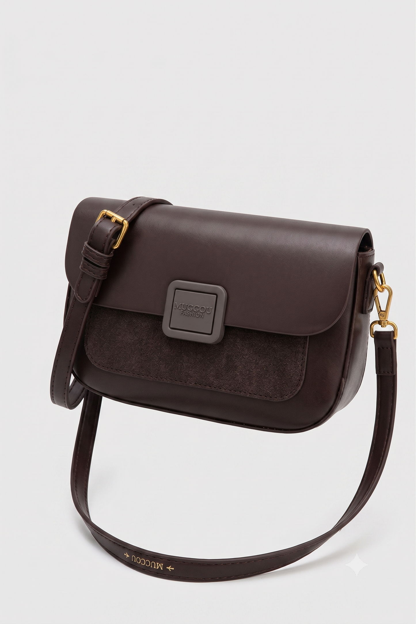 Leather Flap Closure Shoulder Bag