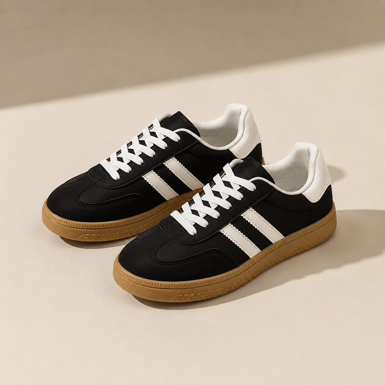 Retro Contrast Lace-Up Sneakers