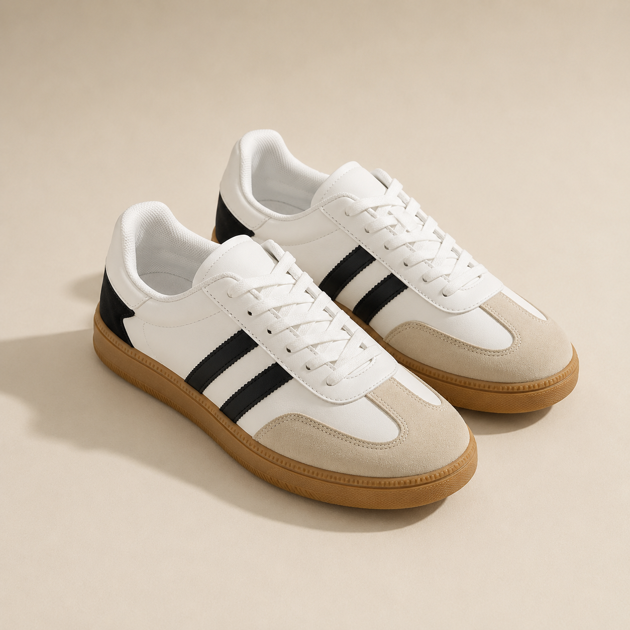 Retro Contrast Lace-Up Sneakers