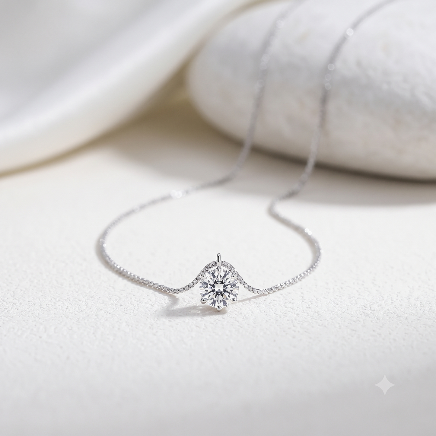 1 Carat Moissanite 925 Sterling Silver Necklace