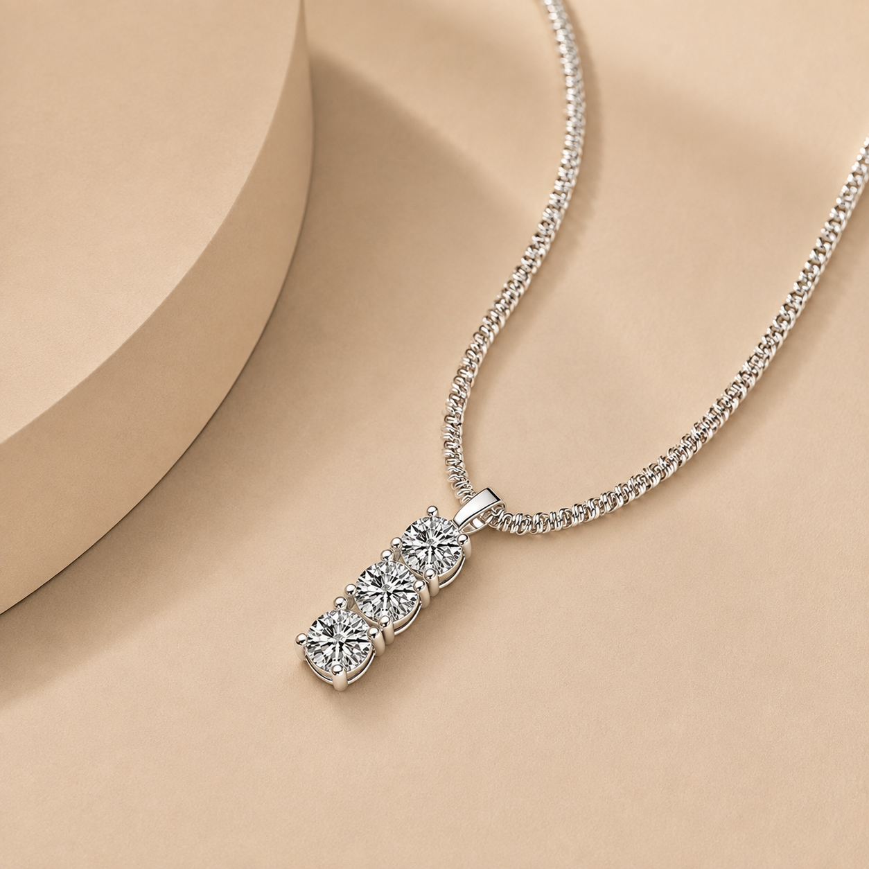 Moissanite 925 Sterling Silver Bar Necklace