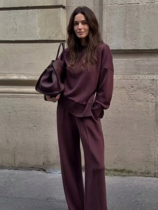 Turtleneck Side Zip Sweatshirt & Pants Set