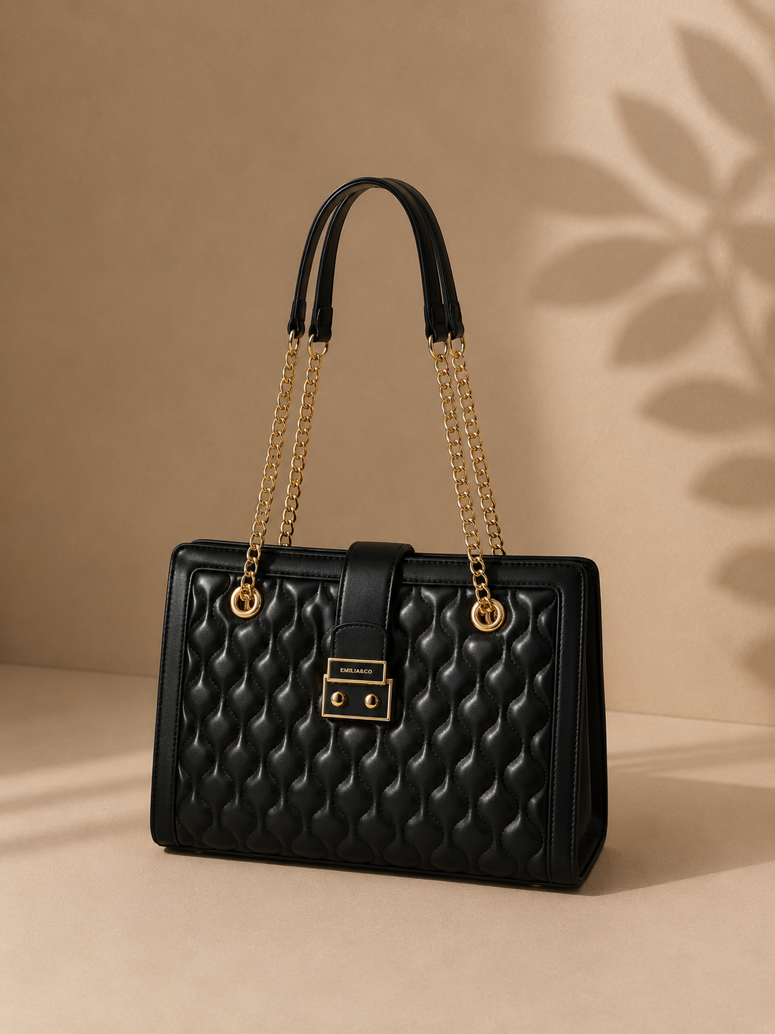 David Jones Quilted PU Leather Handbag