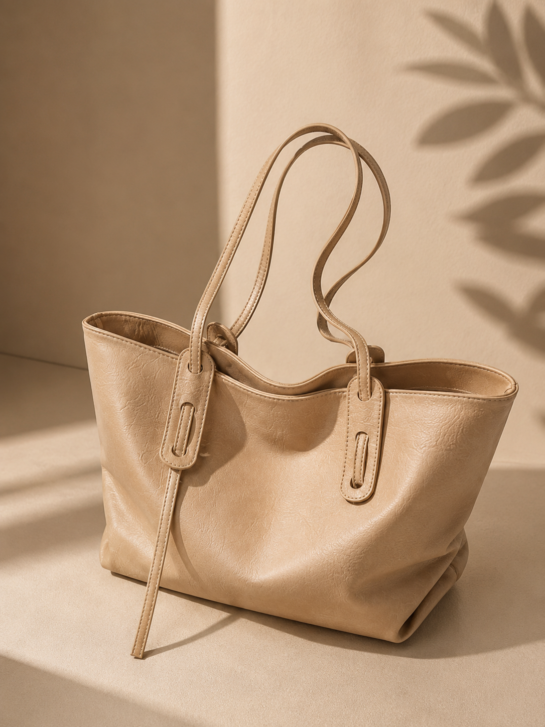 Large PU Leather Shoulder Tote Bag