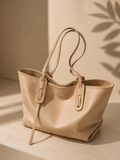 Large PU Leather Shoulder Tote Bag