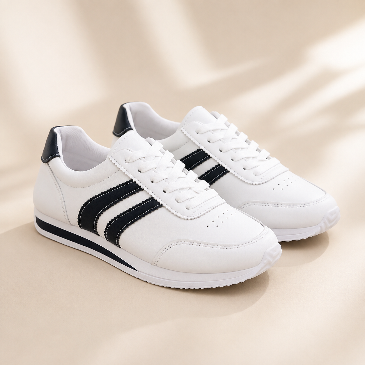 Round Toe Lace-Up Casual Sneakers