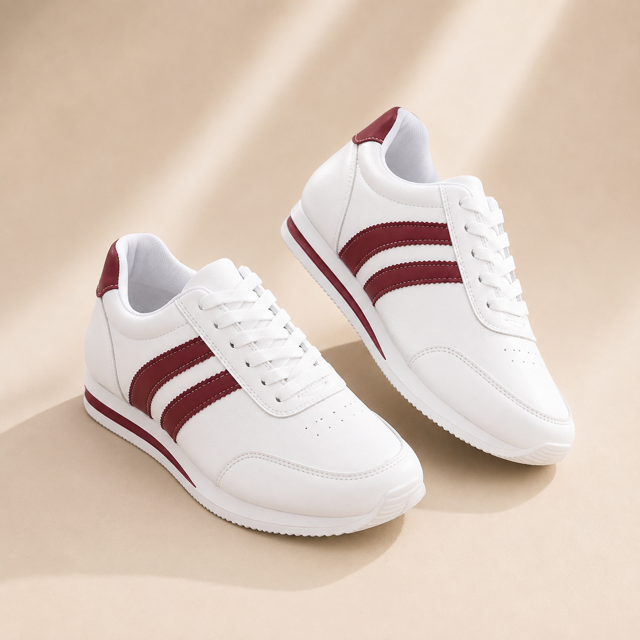Round Toe Lace-Up Casual Sneakers