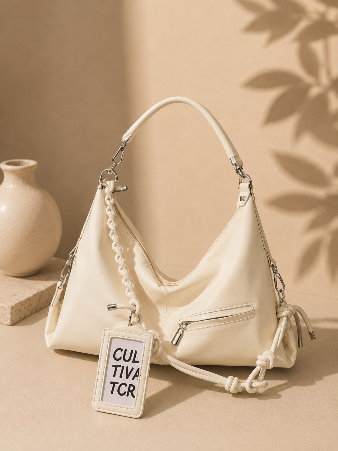Vintage Braided Strap PU Leather Shoulder Bag