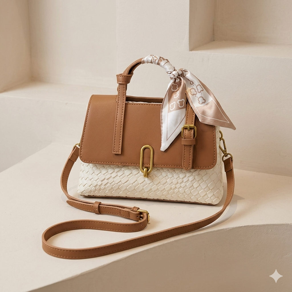 Textured PU Leather Flap Crossbody Bag with Adjustable Strap