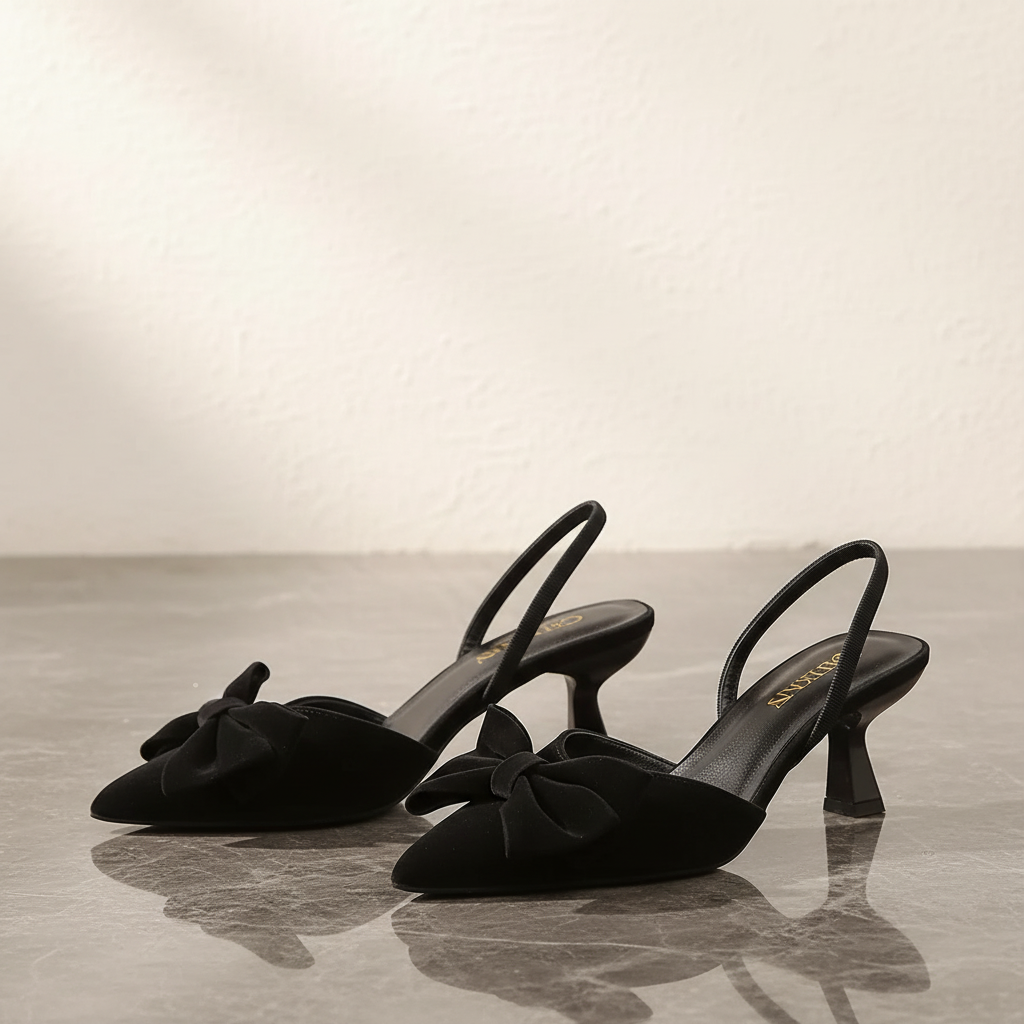 Bow Point Toe Kitten Heels Pumps