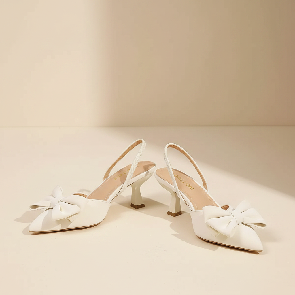 Bow Point Toe Kitten Heels Pumps