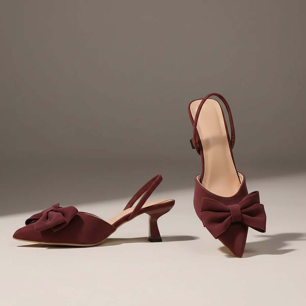 Bow Point Toe Kitten Heels Pumps
