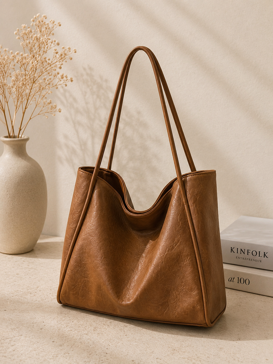 Vintage Style Large Capacity Shoulder Bag for Women