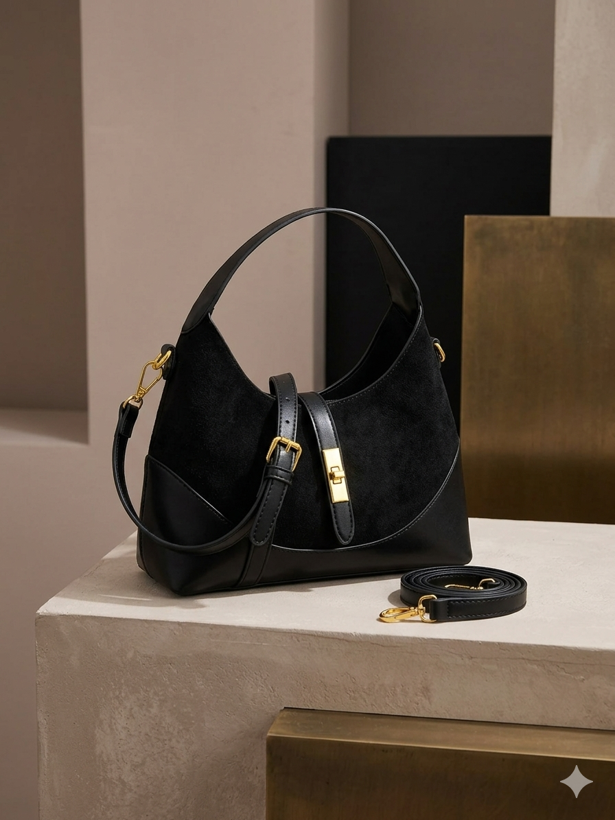 Small PU Leather Buckle Hobo Shoulder Bag