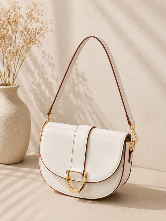 Saddle Buckle Flap Crossbody Bag for Women