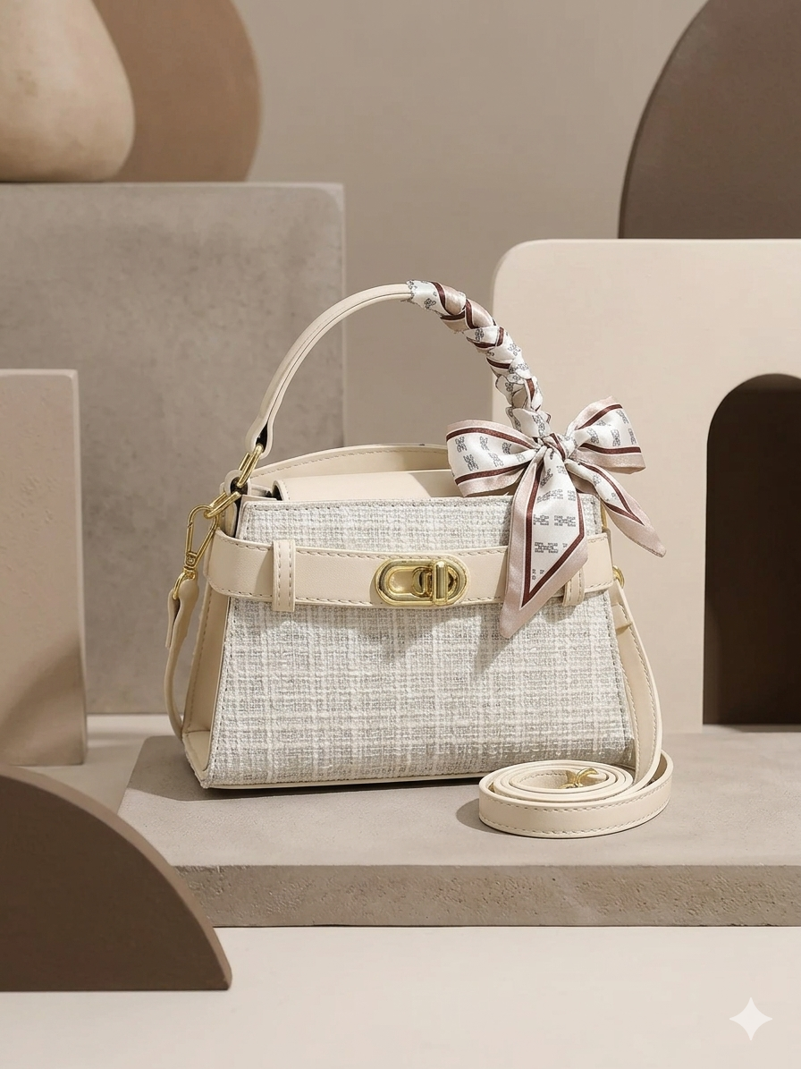 Mini Tweed-Texture Top Handle Crossbody Bag