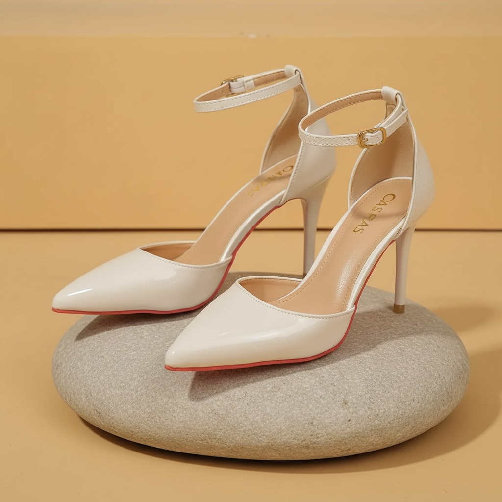 Patent Leather Ankle Strap Stiletto Pumps