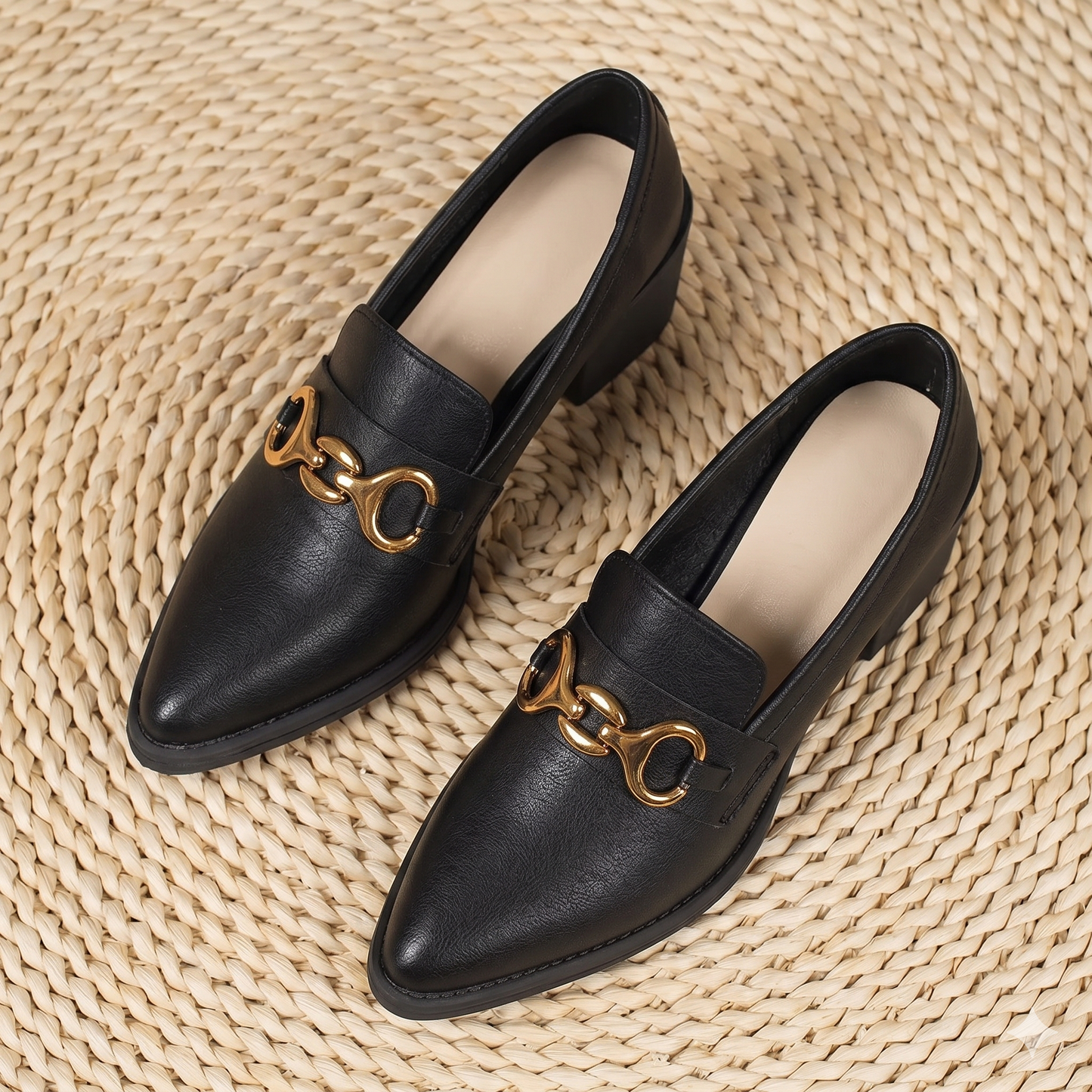 Point Toe Block Heels Loafers