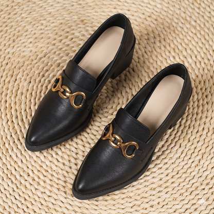 Point Toe Block Heels Loafers