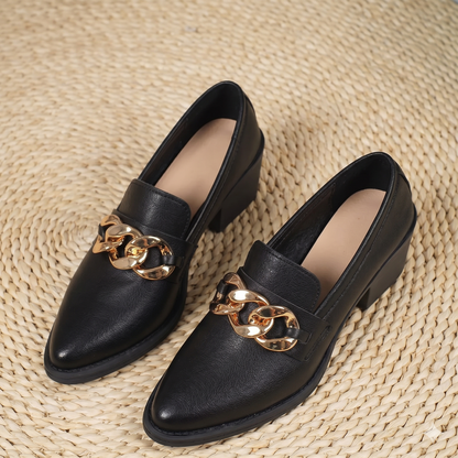 Point Toe Block Heels Loafers
