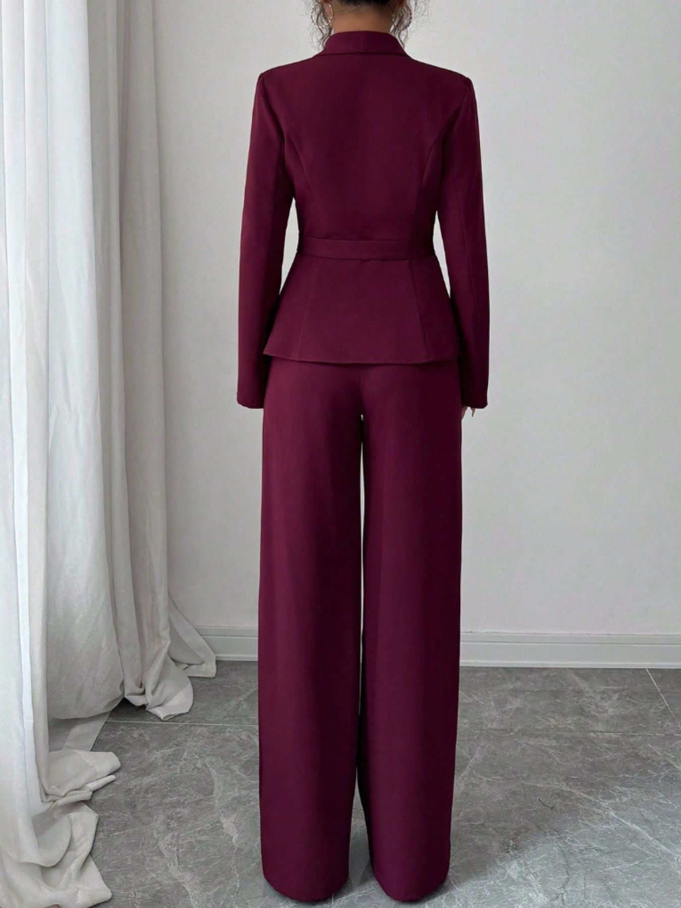 The Cassian Set | One-Button Blazer & Wide-Leg Pants Two-Piece Suit
