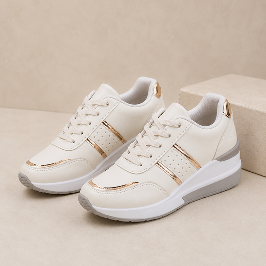 Round Toe Lace-Up Platform Sneakers