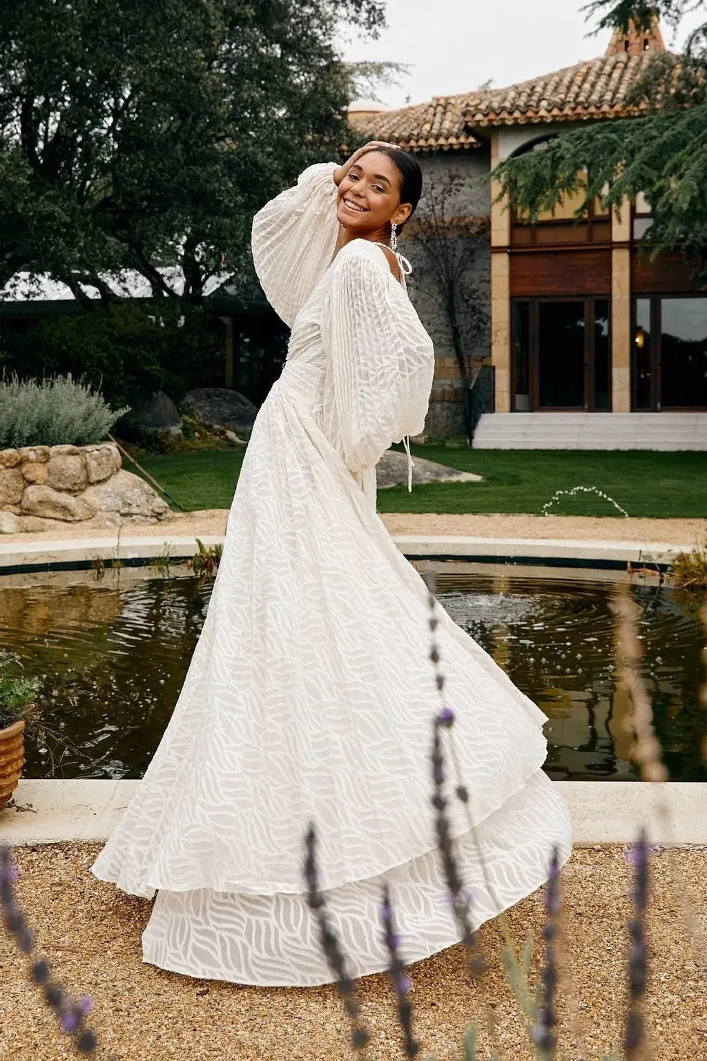 V-Neck Long Sleeve Maxi Dress